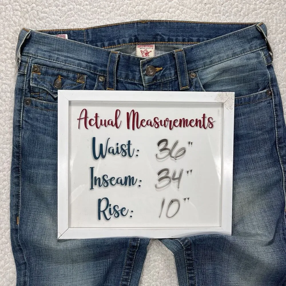 True Religion Zach Jeans Men’s 36 USA Y2K‎ Straight Leg Denim Streetwear
